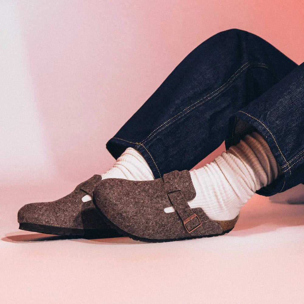 Overkicks - Birkenstock Boston Wool Felt Cacao (0160581/0160583) - detalle talon