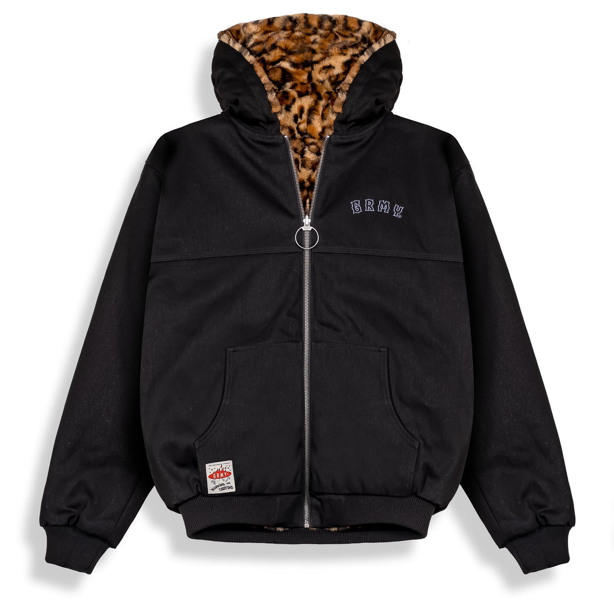 Overkicks - Chaqueta Reversible The Props Leopard Hooded Black (GRHTJ216-BLK) - vista frontal