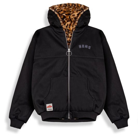 Overkicks - Chaqueta Reversible The Props Leopard Hooded Black (GRHTJ216-BLK) - vista frontal