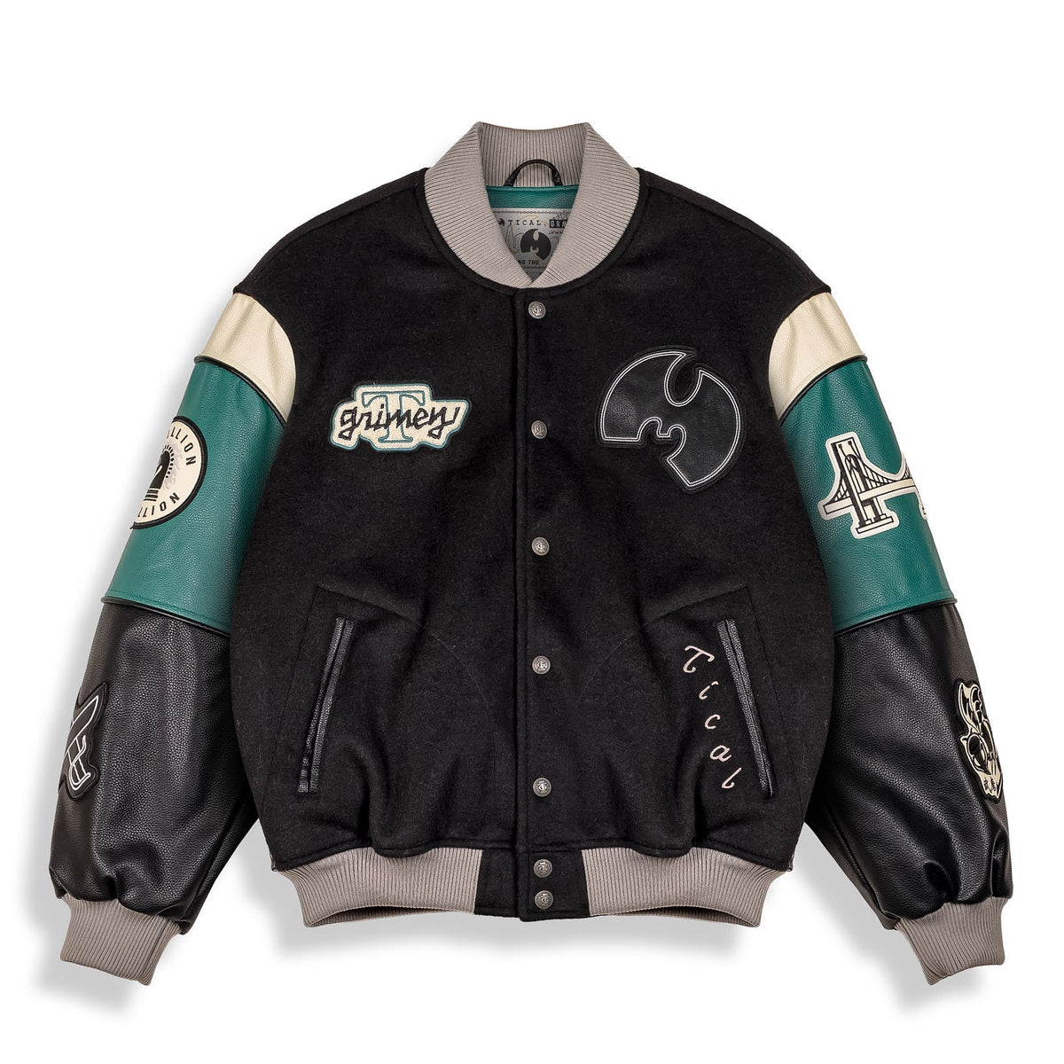 Overkicks - Chaqueta Tical X Grimey Baseball Black (GBJK211-BLK) - vista frontal