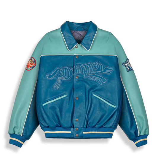 Overkicks - Chaqueta Wild One Pu Leather Washed Blue (GPLJ207-WBLU) - vista frontal