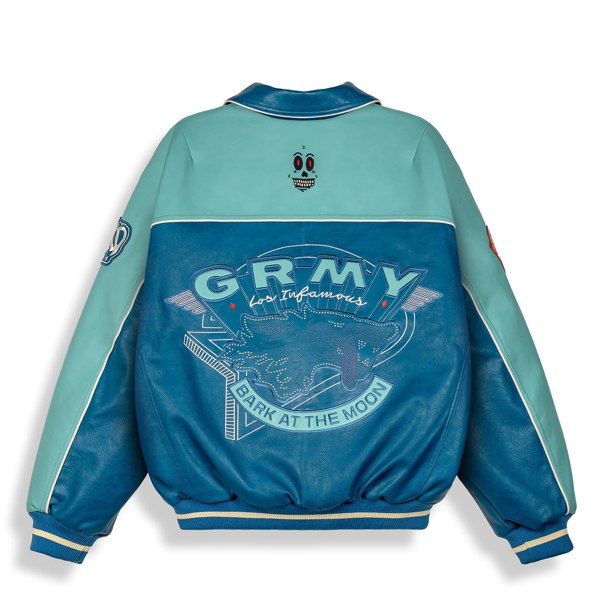Overkicks - Chaqueta Wild One Pu Leather Washed Blue (GPLJ207-WBLU) - imagen 2