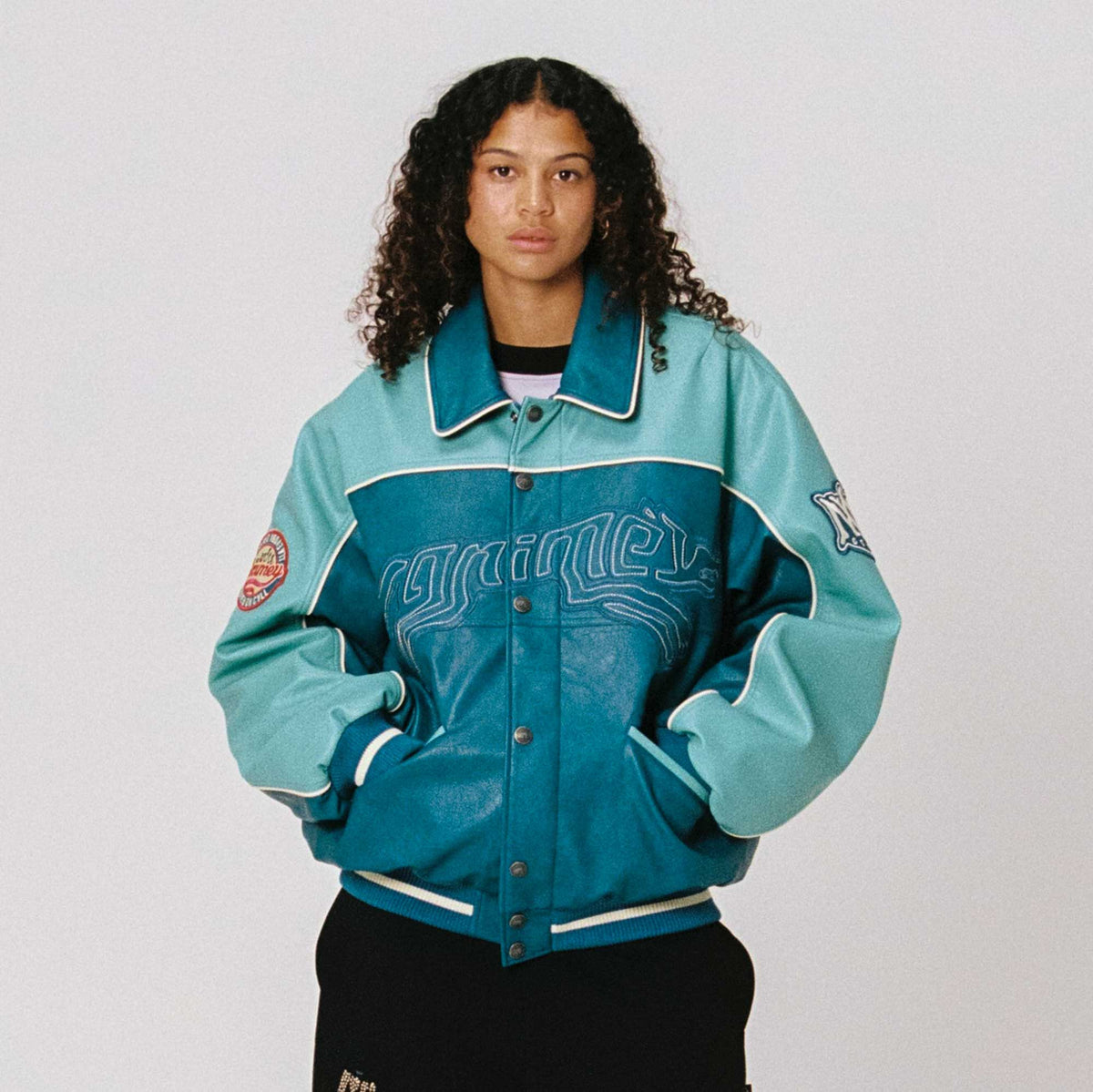 Overkicks - Chaqueta Wild One Pu Leather Washed Blue (GPLJ207-WBLU) - imagen 5