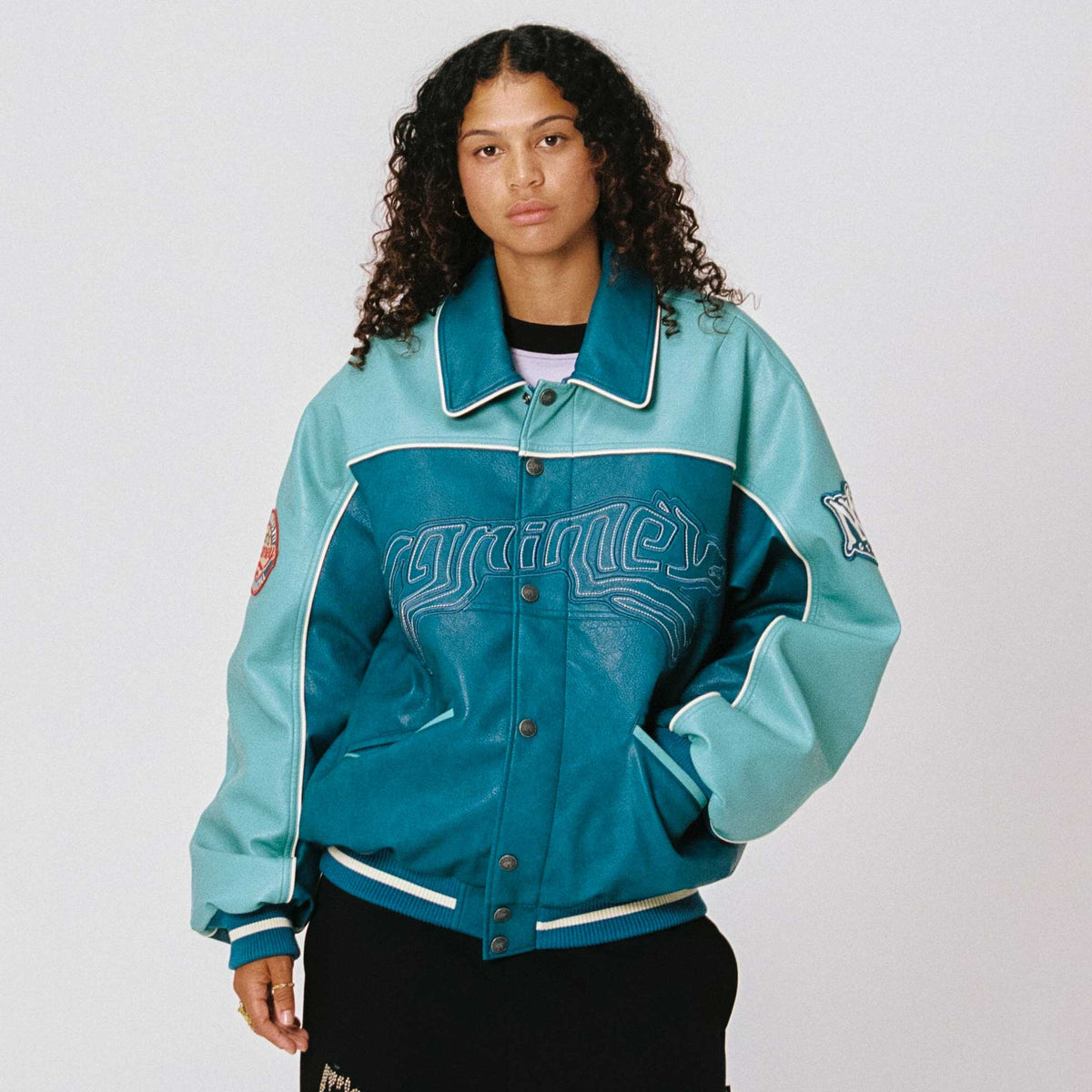 Overkicks - Chaqueta Wild One Pu Leather Washed Blue (GPLJ207-WBLU) - imagen 6