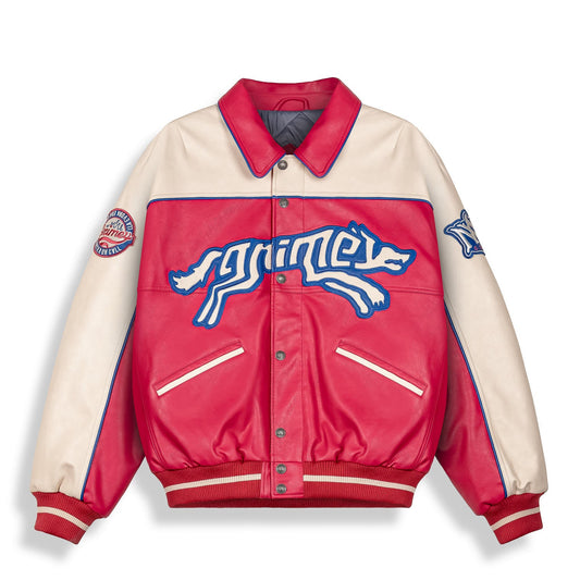 Overkicks - Chaqueta Wild One Pu Leather Washed Red (GPLJ207-WRED) - vista frontal