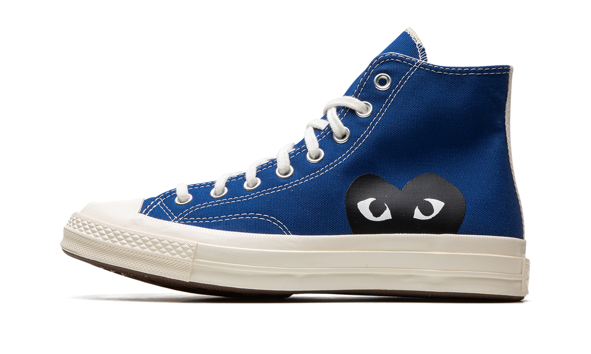 Overkicks - Converse Chuck Taylor All Star 70 Hi Comme des Garcons PLAY Blue Quartz (171846C/A08794C) - vista lateral