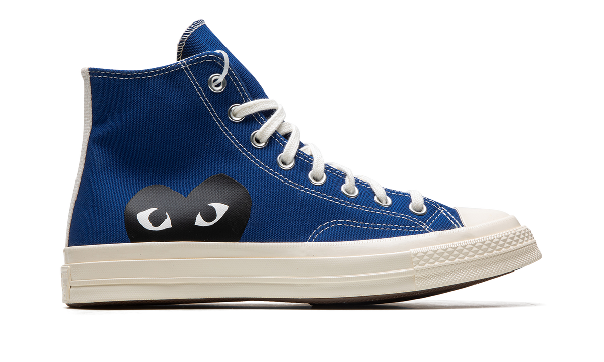 Overkicks - Converse Chuck Taylor All Star 70 Hi Comme des Garcons PLAY Blue Quartz (171846C/A08794C) - detalle talon