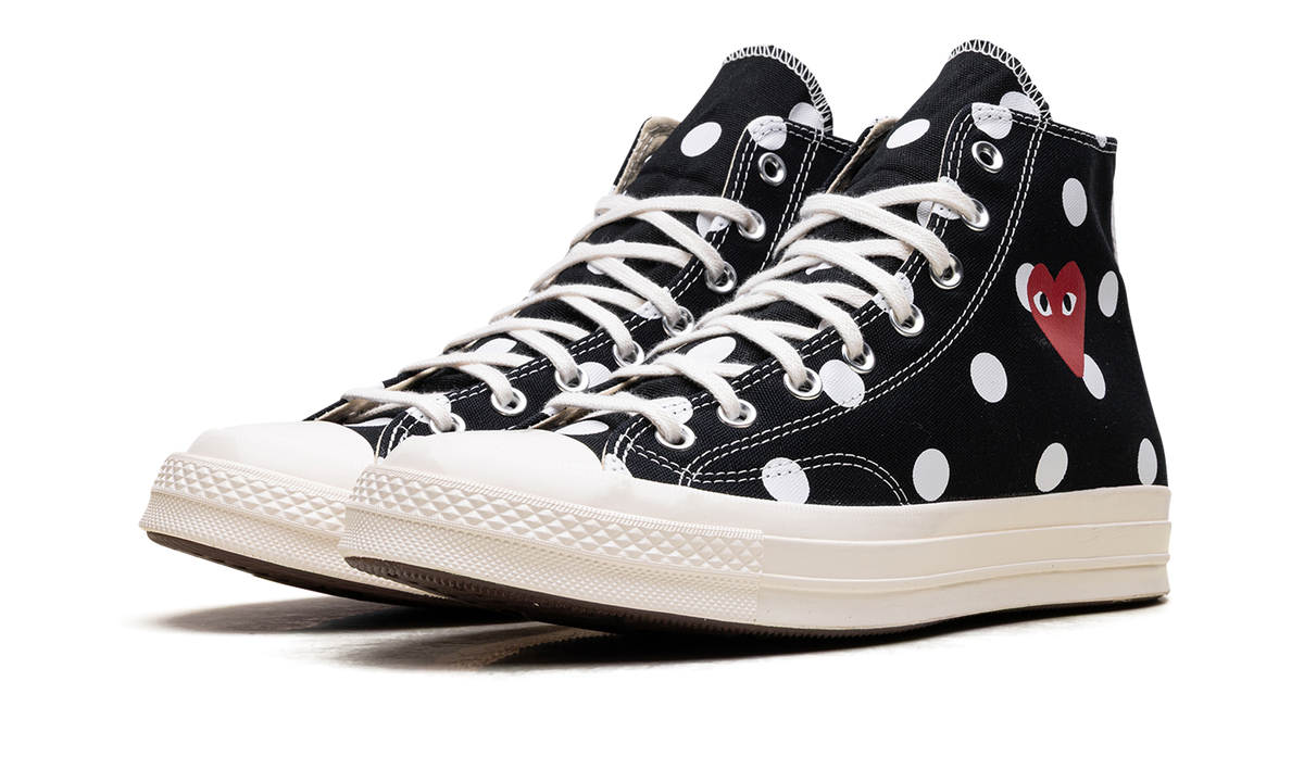 Overkicks - Converse Chuck Taylor All Star 70 Hi Comme des Garcons PLAY Polka Dot Black (157250C) - vista trasera