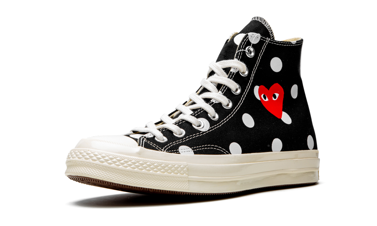 Overkicks - Converse Chuck Taylor All Star 70 Hi Comme des Garcons PLAY Polka Dot Black (157250C) - detalle suela