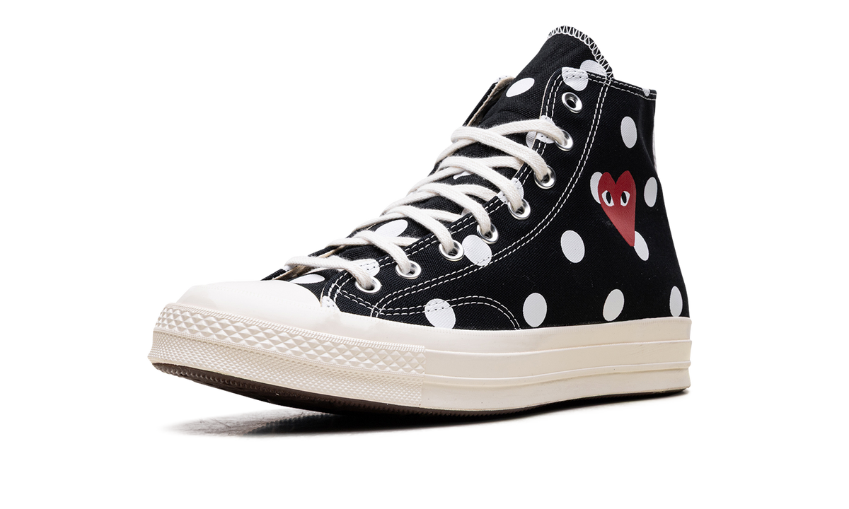 Overkicks - Converse Chuck Taylor All Star 70 Hi Comme des Garcons PLAY Polka Dot Black (157250C) - vista superior