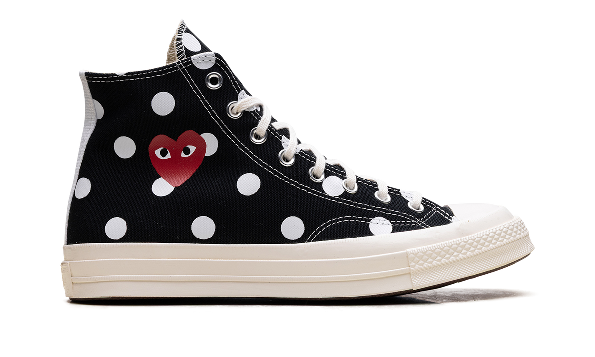 Overkicks - Converse Chuck Taylor All Star 70 Hi Comme des Garcons PLAY Polka Dot Black (157250C) - detalle lateral interior