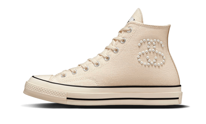 Overkicks - Converse Chuck Taylor All Star 70 Hi Stussy Fossil Pearl (A02051C) - vista lateral