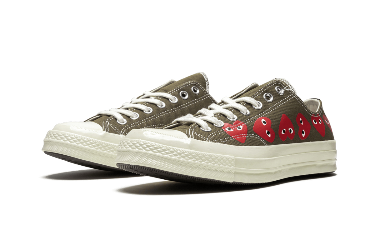 Overkicks - Converse Chuck Taylor All Star 70 Ox Comme des Garcons Multi Heart Green (162976C) - vista trasera
