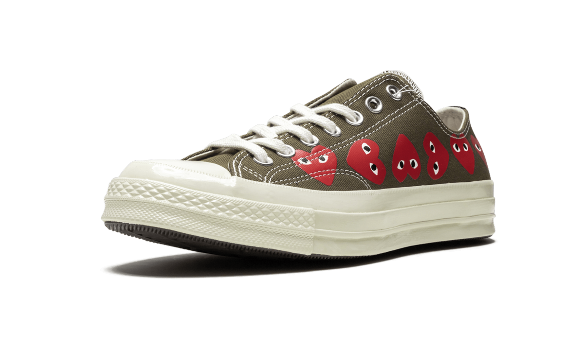 Overkicks - Converse Chuck Taylor All Star 70 Ox Comme des Garcons Multi Heart Green (162976C) - detalle suela