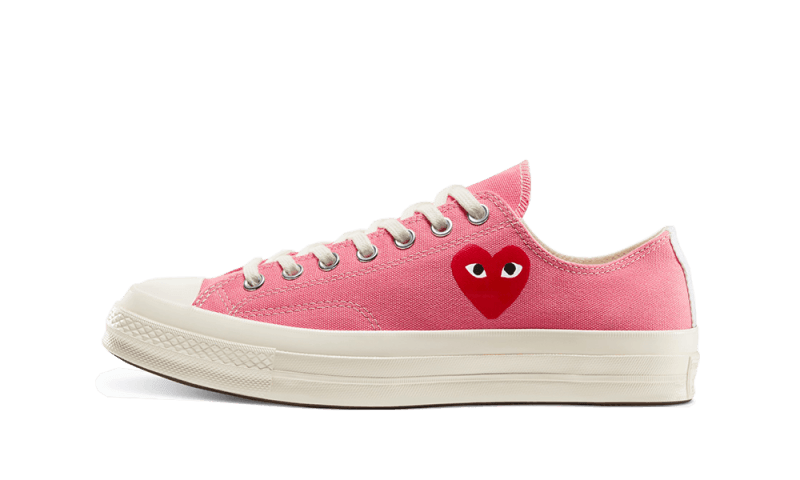 Overkicks - Converse Chuck Taylor All Star 70 Ox Comme des Garcons PLAY Bright Pink (168304C) - vista lateral