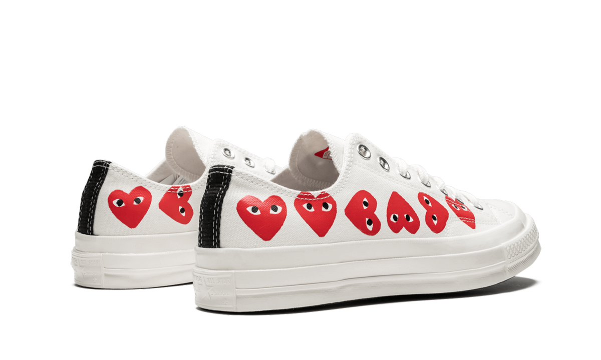 Overkicks - Converse Chuck Taylor All Star 70 Ox Comme des Garcons PLAY Multi-Heart White (162975C) - par completo