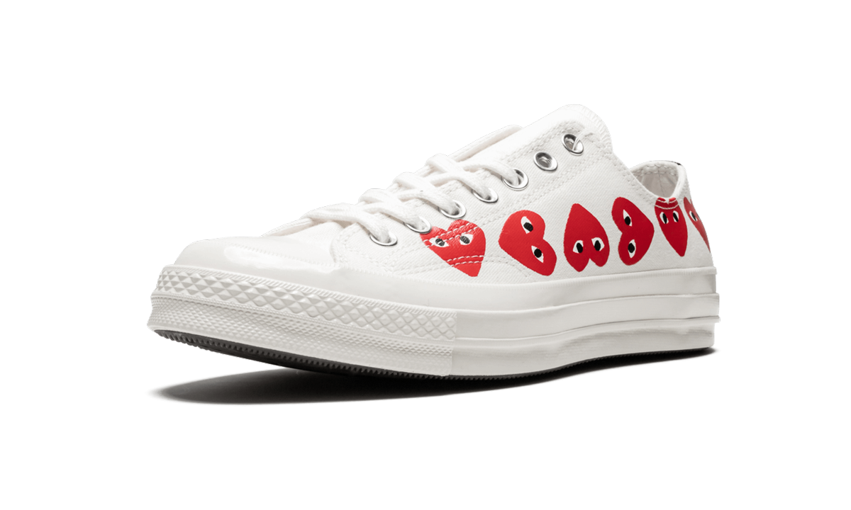 Overkicks - Converse Chuck Taylor All Star 70 Ox Comme des Garcons PLAY Multi-Heart White (162975C) - detalle suela