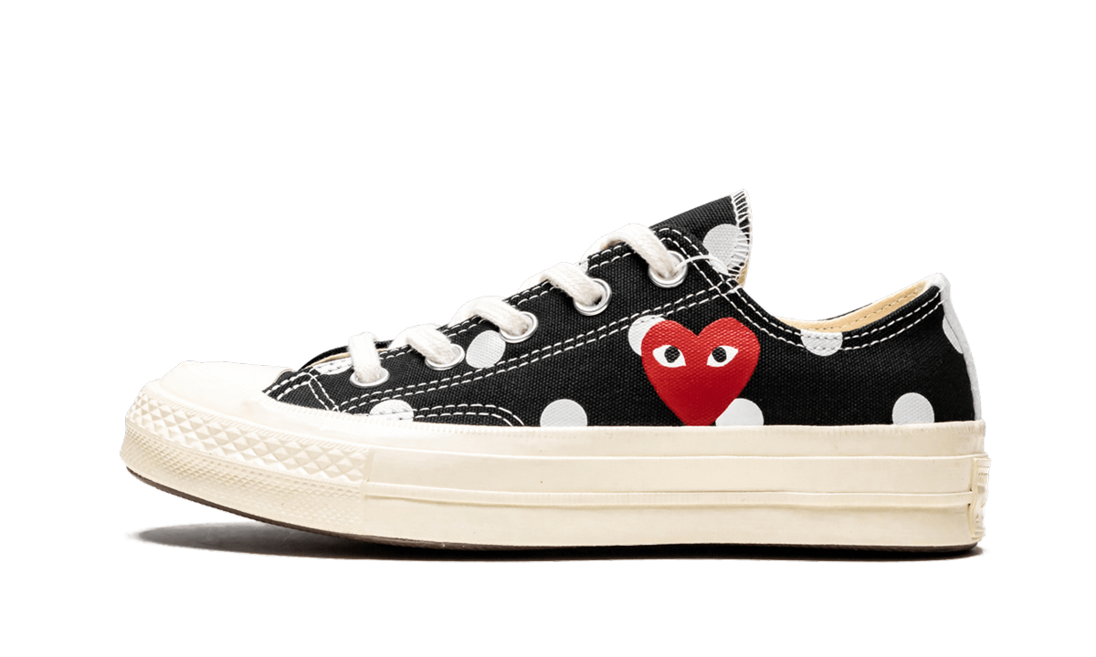 Overkicks - Converse Chuck Taylor All Star 70 Ox Comme des Garcons PLAY Polka Dot Black (157248C) - vista lateral