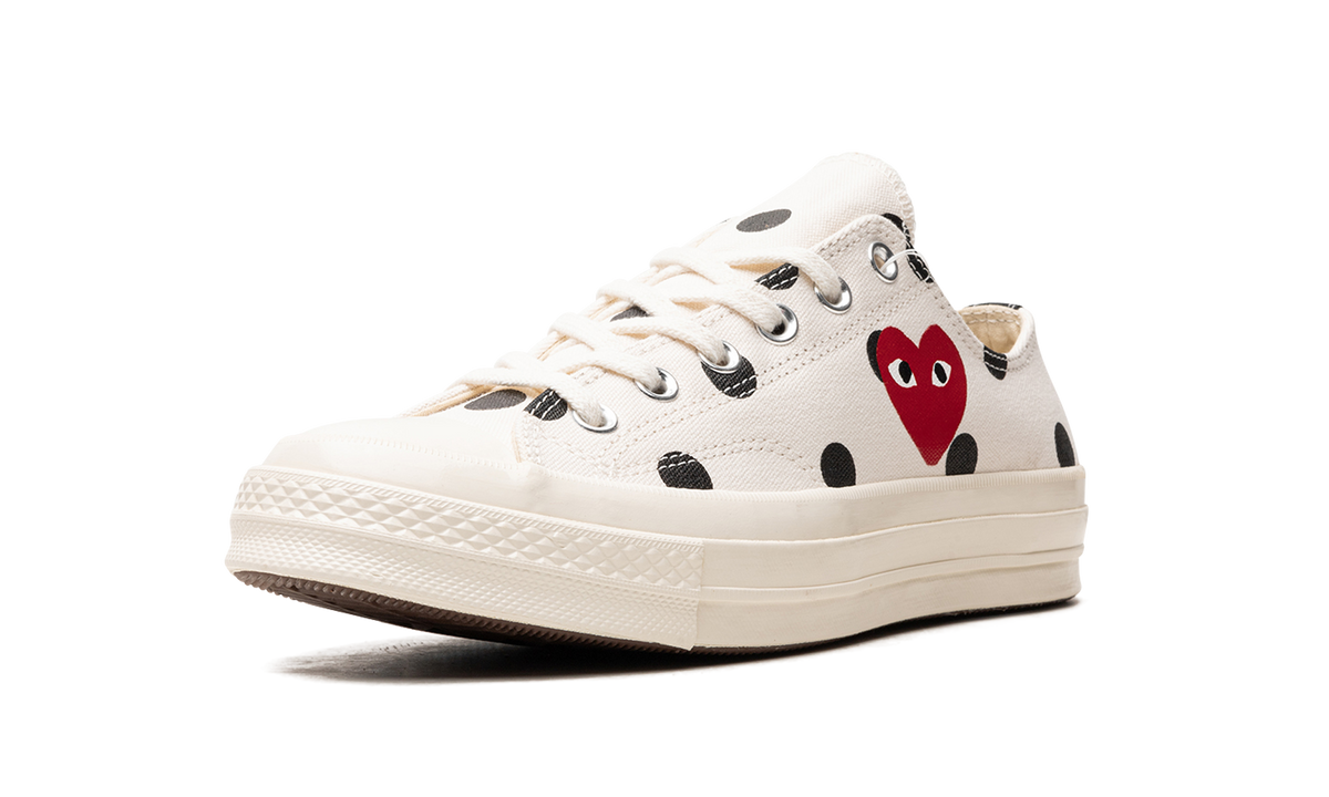 Overkicks - Converse Chuck Taylor All Star 70 Ox Comme des Garcons PLAY Polka Dot White (157249C) - detalle suela