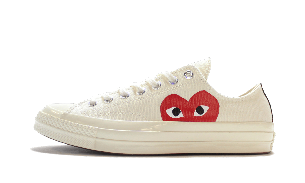 Overkicks - Converse Chuck Taylor All Star 70 Ox Comme des Garcons PLAY White (150207C/A08795C) - vista lateral