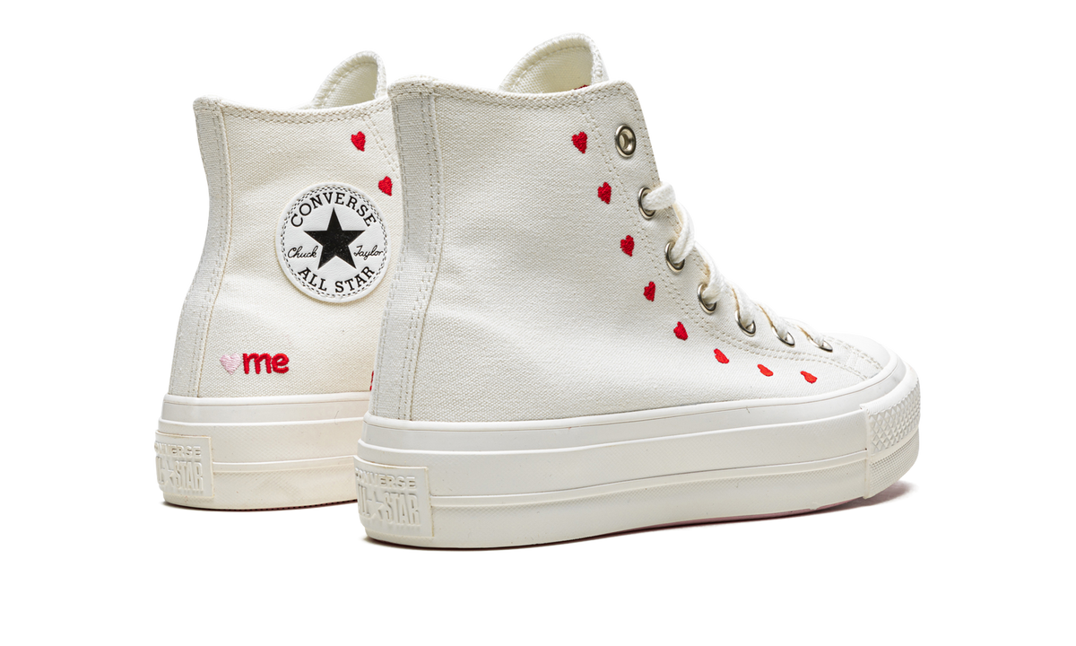 Overkicks - Converse Chuck Taylor All Star Lift Hi White Red (Womens) (A01599C) - par completo