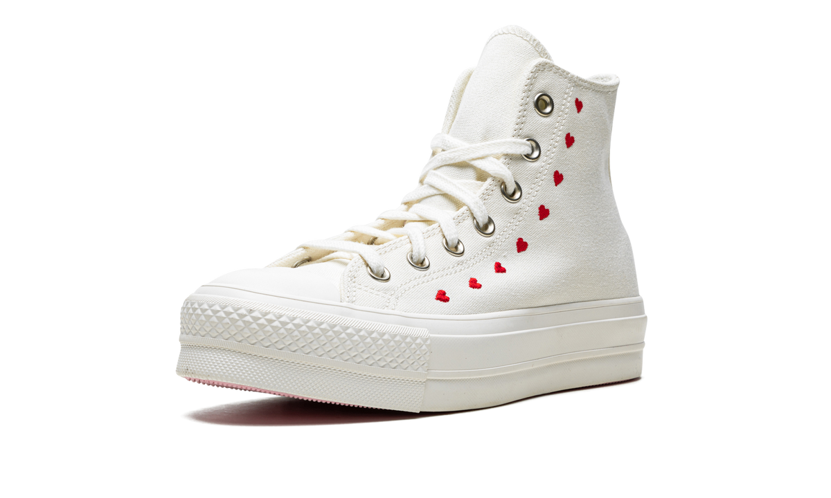 Overkicks - Converse Chuck Taylor All Star Lift Hi White Red (Womens) (A01599C) - detalle suela