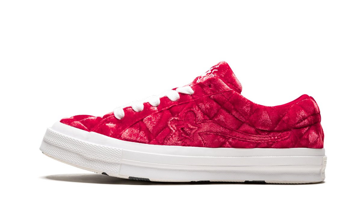 Overkicks - Converse One Star Ox Golf le Fleur TTC Quilted Velvet Barbados Cherry (165598C) - vista lateral