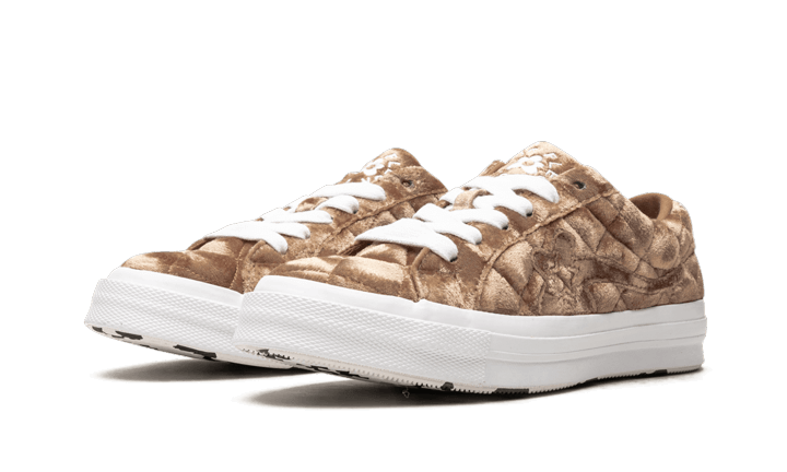 Overkicks - Converse One Star Ox Golf le Fleur TTC Quilted Velvet Brown Sugar (165599C) - vista trasera