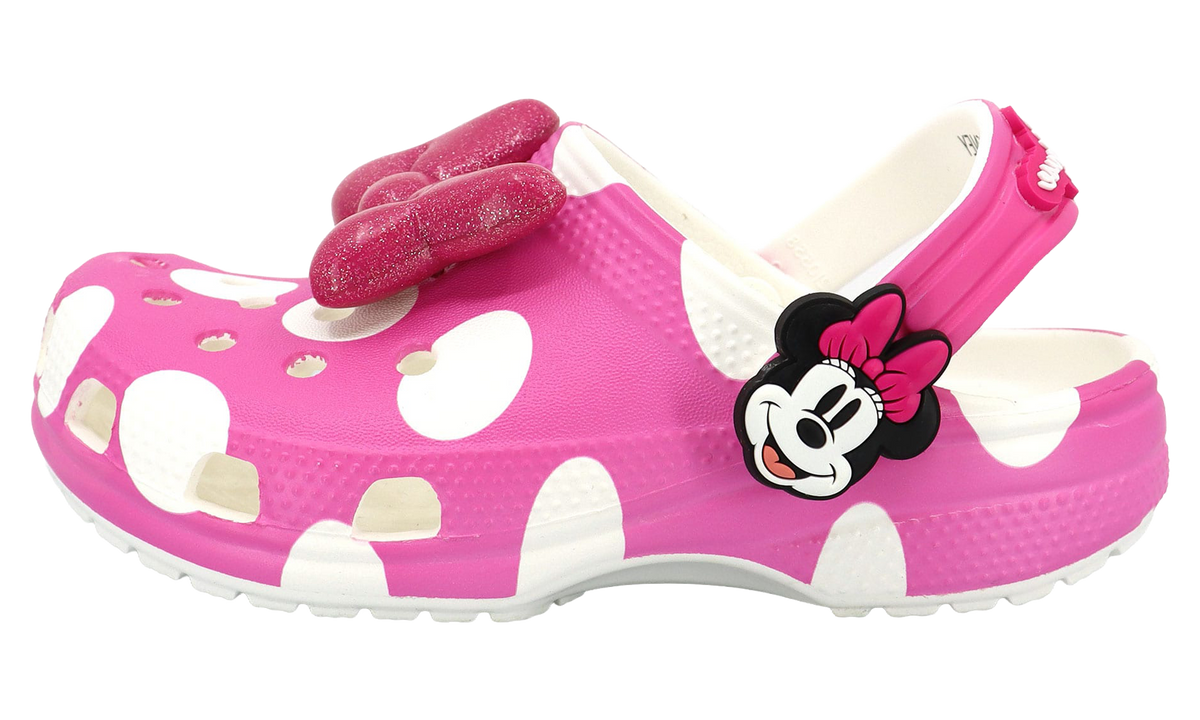 Overkicks - Crocs Classic Clog Disney Minnie Mouse Pink (Kids) (212294-90H) - vista lateral