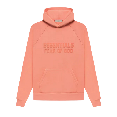 Overkicks - Fear of God Essentials Hoodie Coral (FEAR-OF-GOD-ESSENTIALS-HOODIE-CORAL) - vista frontal