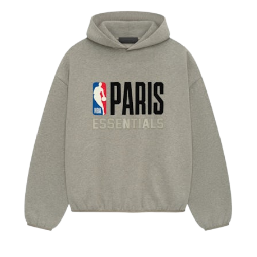 Overkicks - Fear of God Essentials NBA Paris Hoodie Warm Heather (FEAR-OF-GOD-ESSENTIALS-NBA-PARIS-HOODIE-WARM-HEATHER) - vista frontal