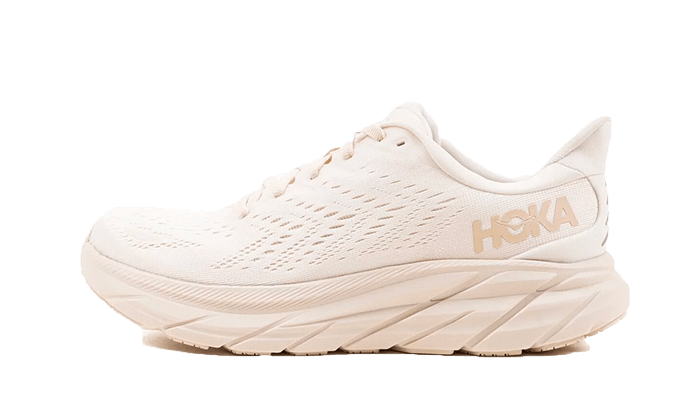 Overkicks - Hoka One One Clifton 8 Eggnog Shifting Sand (Womens) (1119394-ESSN) - vista lateral