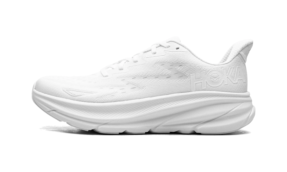 Overkicks - Hoka One One Clifton 9 White (Womens) (1127896-WWH) - vista lateral