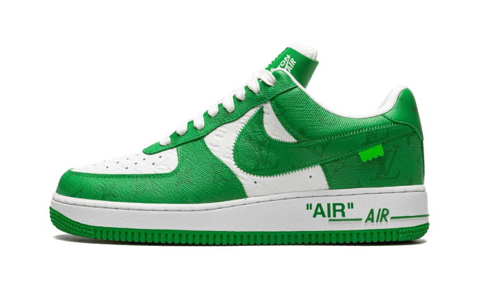 Overkicks - Louis Vuitton Nike Air Force 1 Low By Virgil Abloh White Green (1A9VAU) - vista lateral