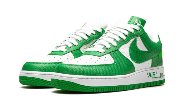 Overkicks - Louis Vuitton Nike Air Force 1 Low By Virgil Abloh White Green (1A9VAU) - vista trasera