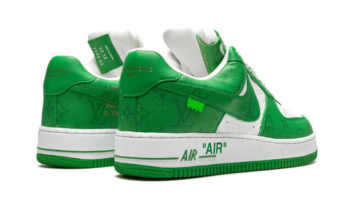 Overkicks - Louis Vuitton Nike Air Force 1 Low By Virgil Abloh White Green (1A9VAU) - par completo