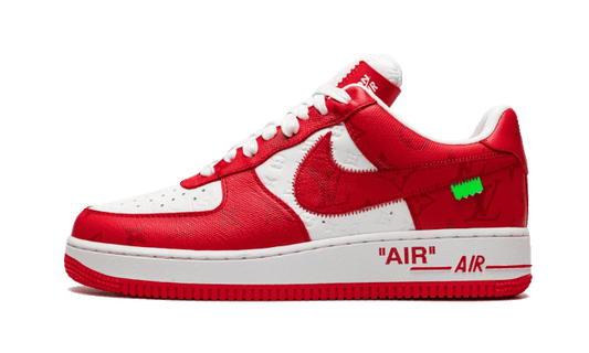 Overkicks - Louis Vuitton Nike Air Force 1 Low By Virgil Abloh White Red (1A9VA8) - vista lateral