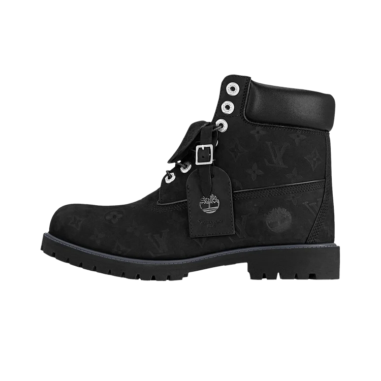 Overkicks - Louis Vuitton Timberland 6" Ankle Boot Black Monogram (1AD73H) - vista lateral