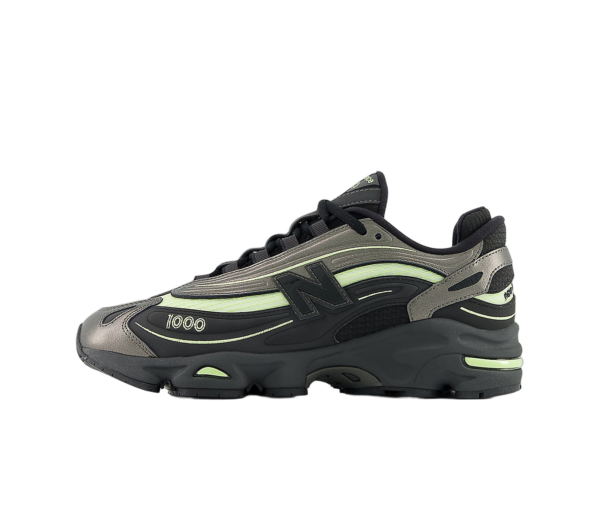 Overkicks - New Balance 1000 Black Metallic Dry Lime (U10008WZ) - vista lateral