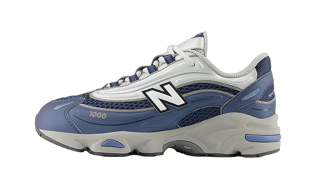 Overkicks - New Balance 1000 Vintage Indigo Light Silver Metallic (GS) (GC1000PK) - vista lateral