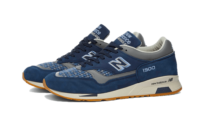 Overkicks - New Balance 1500 MiUK Navy Grey Harris Tweed (M1500HT) - vista trasera