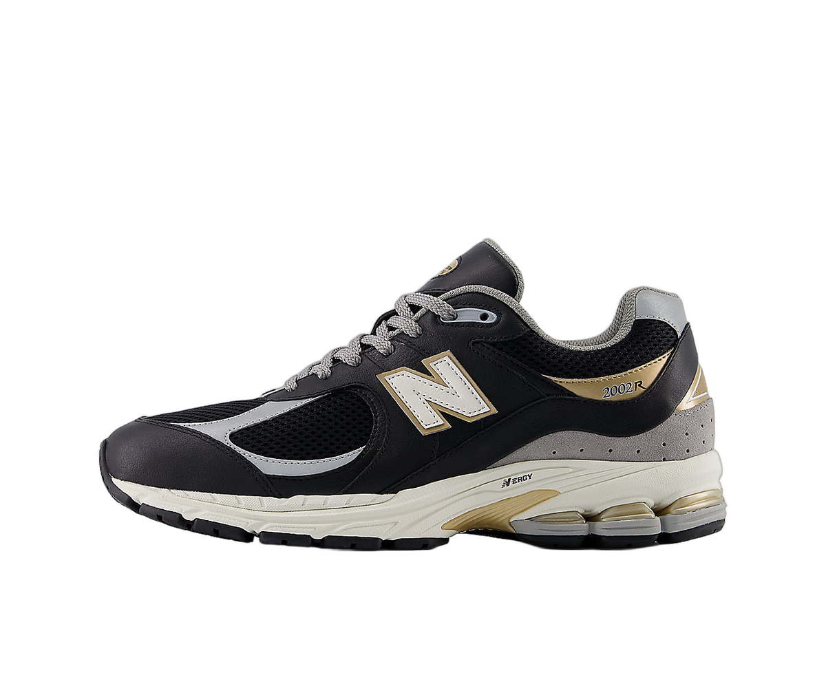Overkicks - New Balance 2002R Black Sea Salt Gold Metallic (M2002RPO) - vista lateral