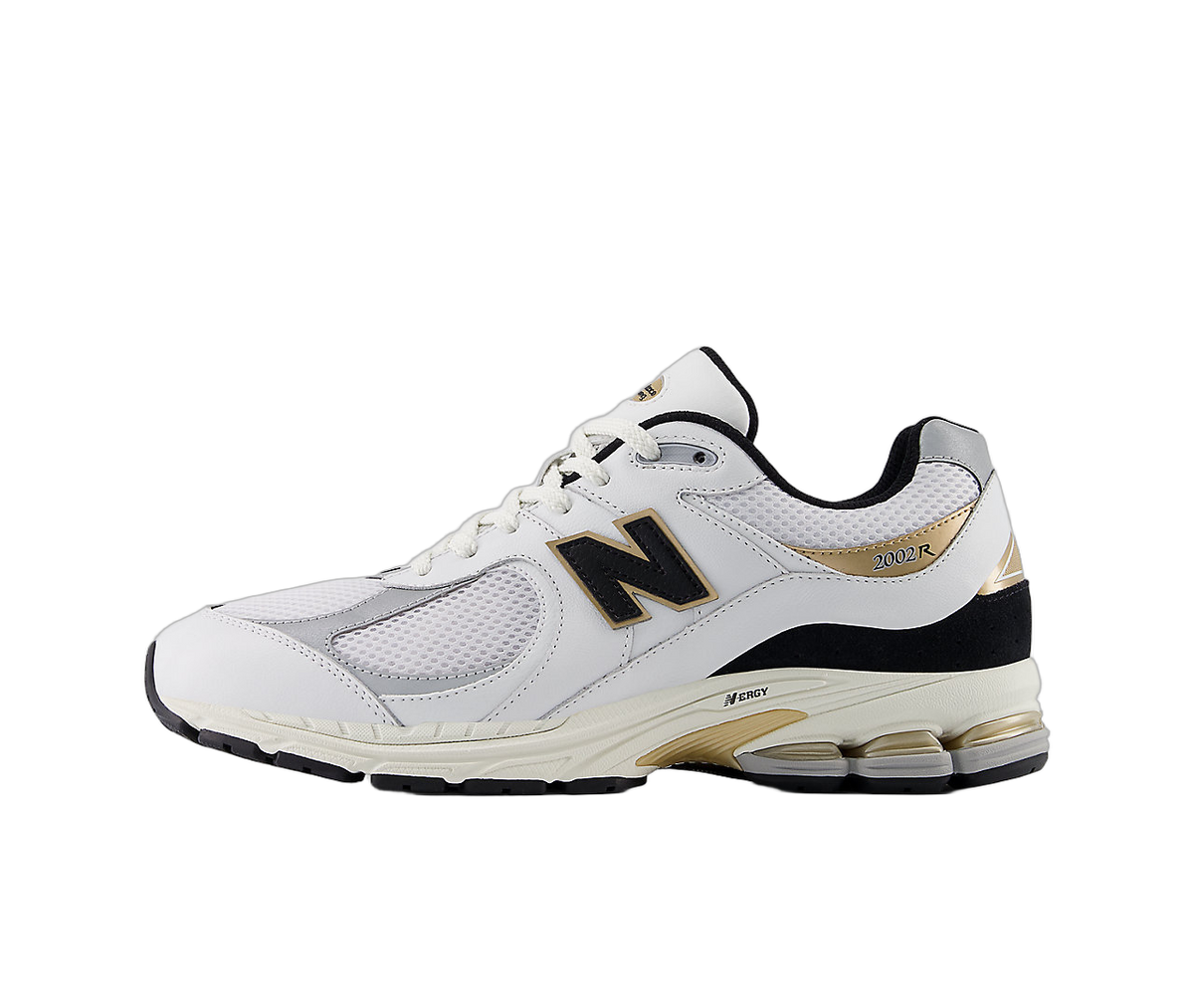 Overkicks - New Balance 2002R White Black Gold Metallic (M2002RPN) - vista lateral