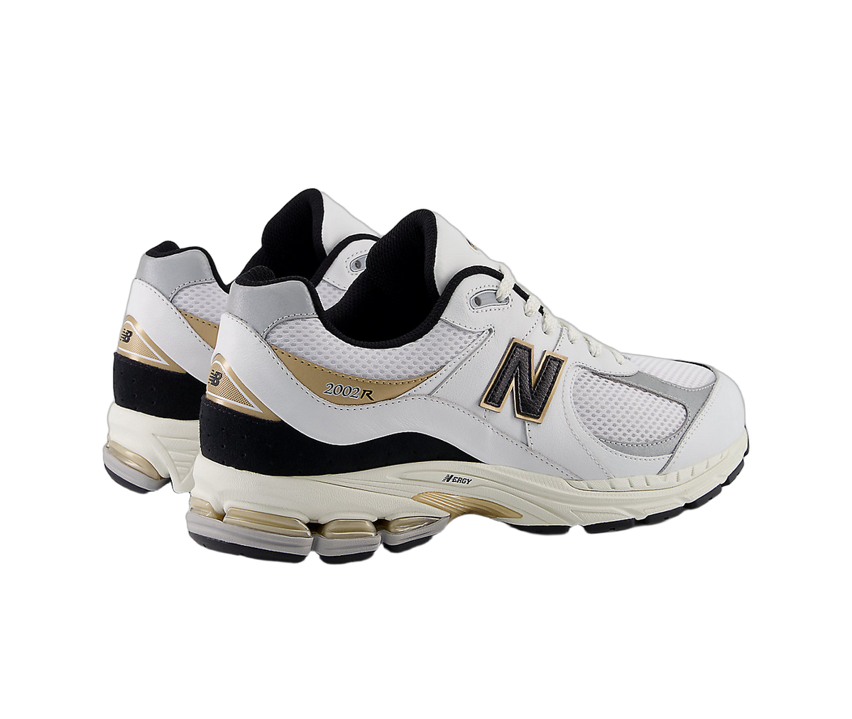 Overkicks - New Balance 2002R White Black Gold Metallic (M2002RPN) - par completo