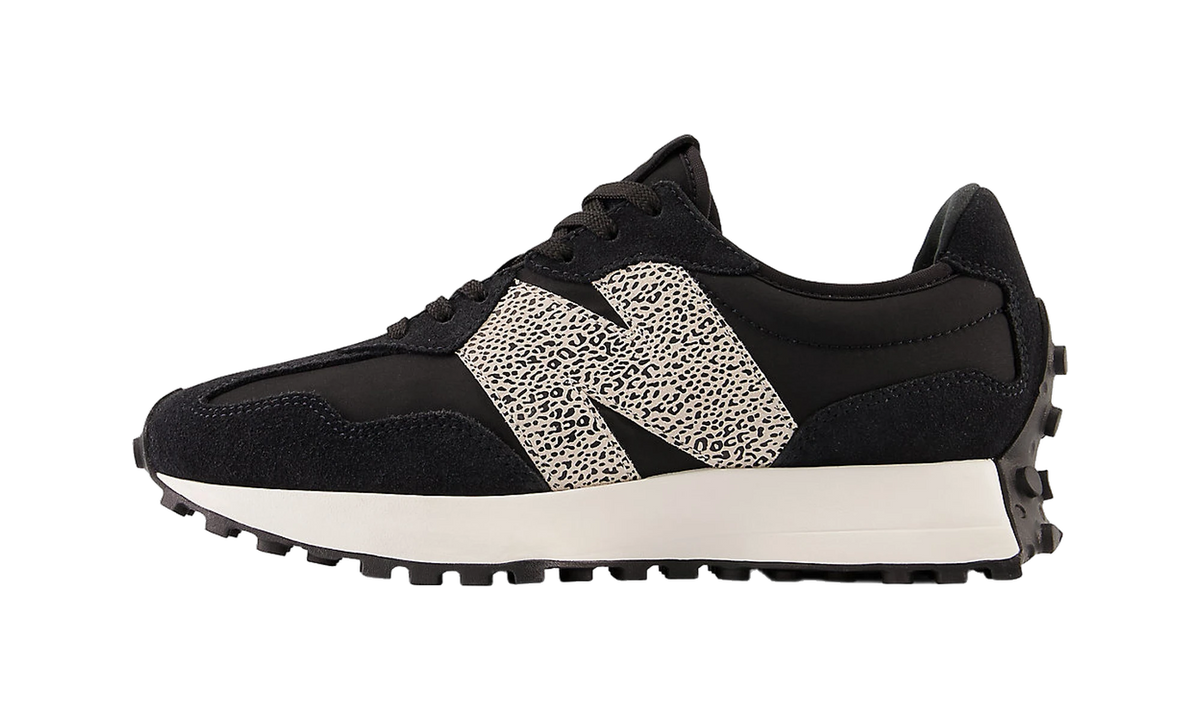 Overkicks - New Balance 327 Black Leopard (Womens) (WS327PH) - vista lateral