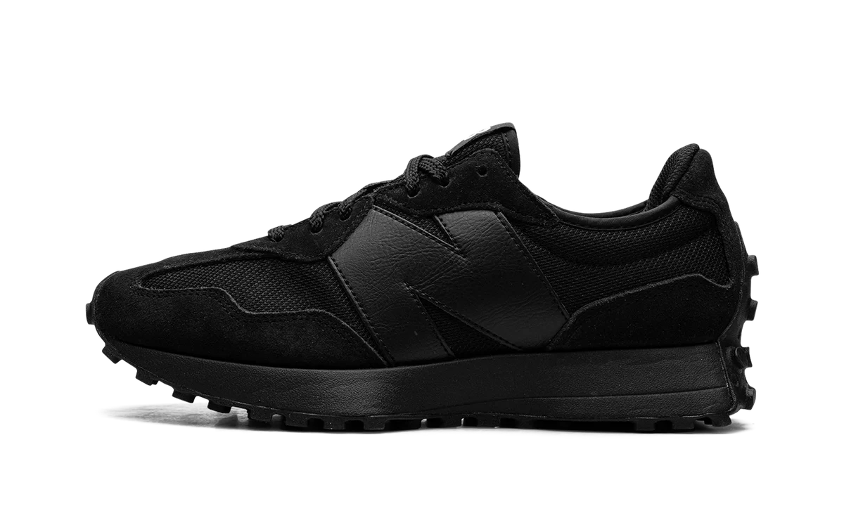 New Balance 327 Black White Tongue Logo