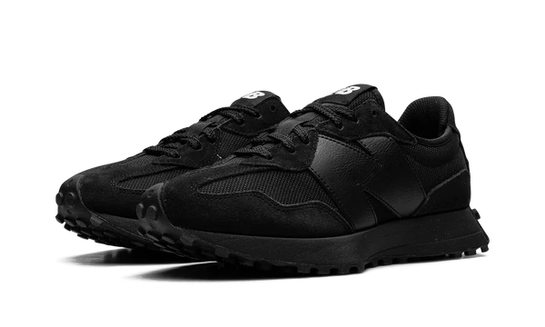 New Balance 327 Black White Tongue Logo