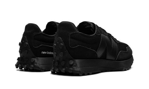 New Balance 327 Black White Tongue Logo
