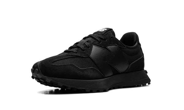 New Balance 327 Black White Tongue Logo