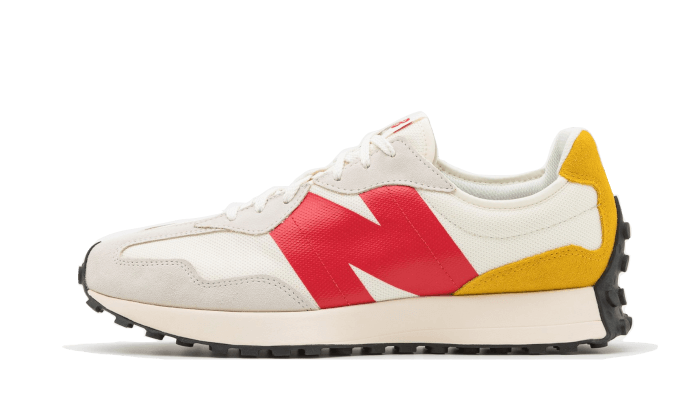 Overkicks - New Balance 327 Cream Red Yellow (MS327ZSP) - vista lateral